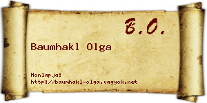 Baumhakl Olga névjegykártya